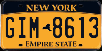 NY license plate GIM8613