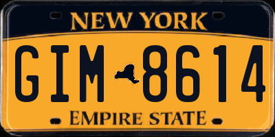 NY license plate GIM8614