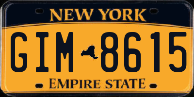 NY license plate GIM8615
