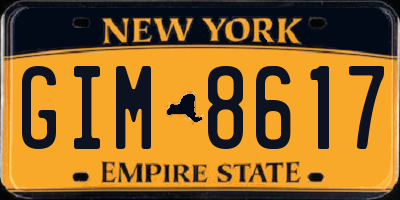 NY license plate GIM8617