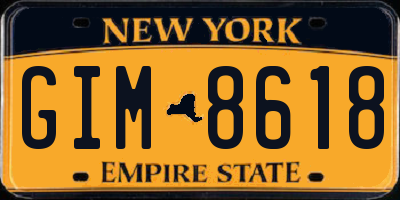NY license plate GIM8618