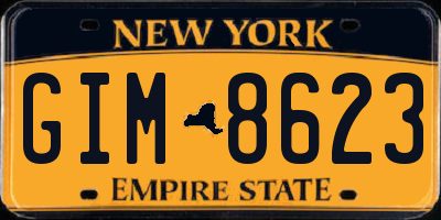 NY license plate GIM8623