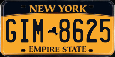 NY license plate GIM8625
