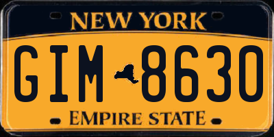 NY license plate GIM8630