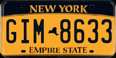NY license plate GIM8633