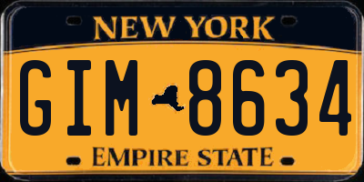 NY license plate GIM8634