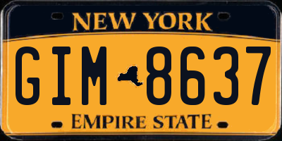 NY license plate GIM8637