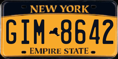 NY license plate GIM8642
