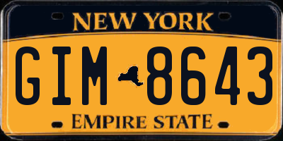 NY license plate GIM8643