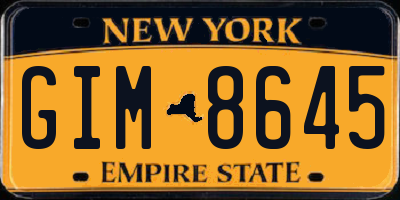 NY license plate GIM8645