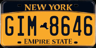 NY license plate GIM8646