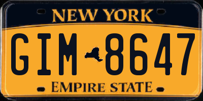 NY license plate GIM8647