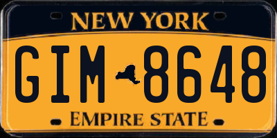 NY license plate GIM8648
