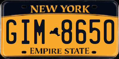NY license plate GIM8650
