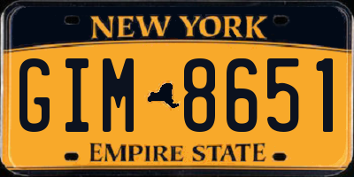 NY license plate GIM8651