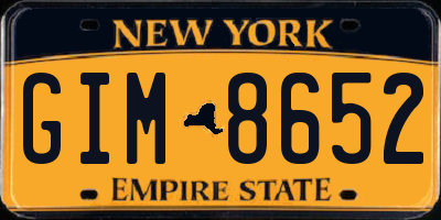 NY license plate GIM8652