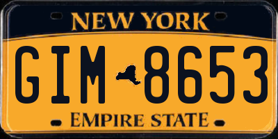 NY license plate GIM8653