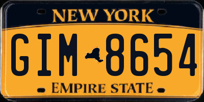 NY license plate GIM8654