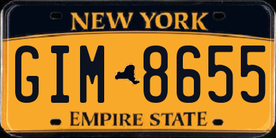 NY license plate GIM8655