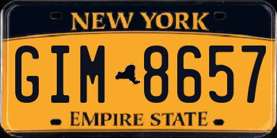 NY license plate GIM8657