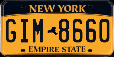 NY license plate GIM8660
