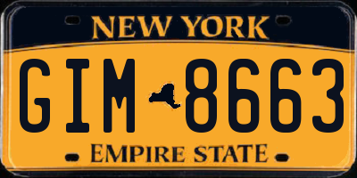 NY license plate GIM8663