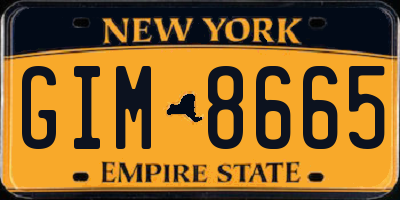 NY license plate GIM8665