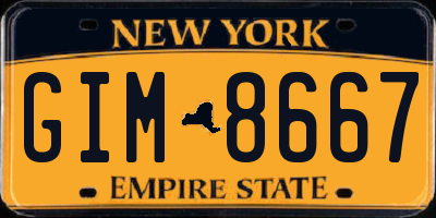 NY license plate GIM8667