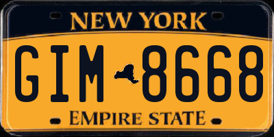 NY license plate GIM8668