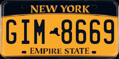 NY license plate GIM8669