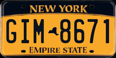 NY license plate GIM8671