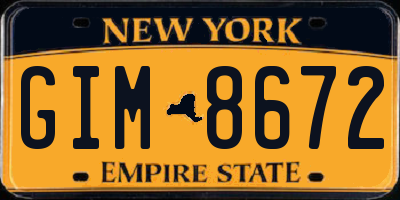 NY license plate GIM8672