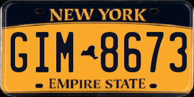 NY license plate GIM8673