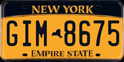 NY license plate GIM8675
