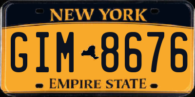 NY license plate GIM8676
