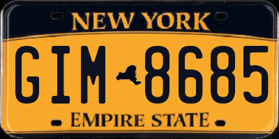 NY license plate GIM8685