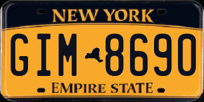 NY license plate GIM8690