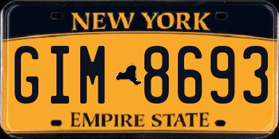 NY license plate GIM8693
