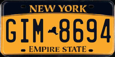 NY license plate GIM8694