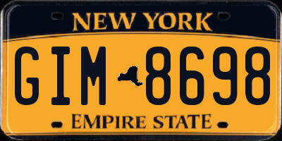 NY license plate GIM8698