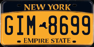 NY license plate GIM8699