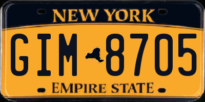 NY license plate GIM8705