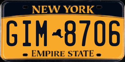 NY license plate GIM8706