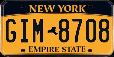 NY license plate GIM8708