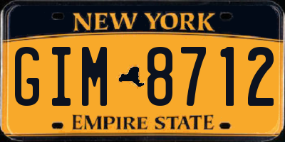 NY license plate GIM8712