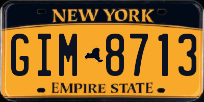 NY license plate GIM8713
