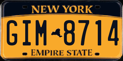 NY license plate GIM8714