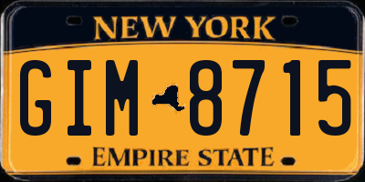 NY license plate GIM8715