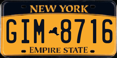 NY license plate GIM8716