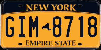 NY license plate GIM8718